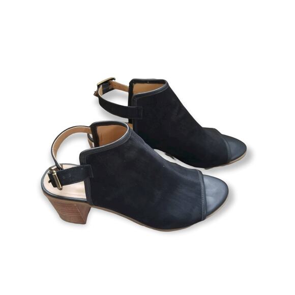 Franco Fortini Block Heel Leather upper shoe boots Color Black - Size 8,5M - Picture 3 of 5